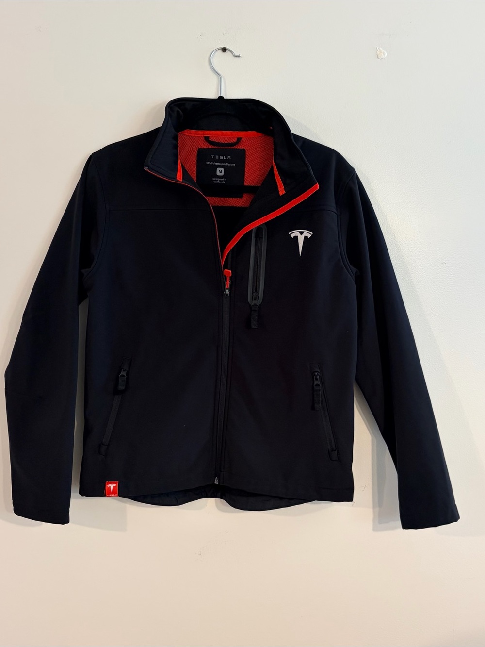 Tesla Women’s Black Softshell Jacket with Red Accents